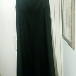 Maxi Black Satin Skirt